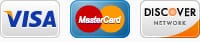 Visa, Mastercard and Discover credit cards